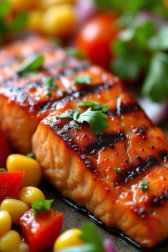 grilled salmon with corn salsa