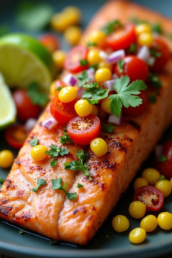grilled salmon with corn salsa