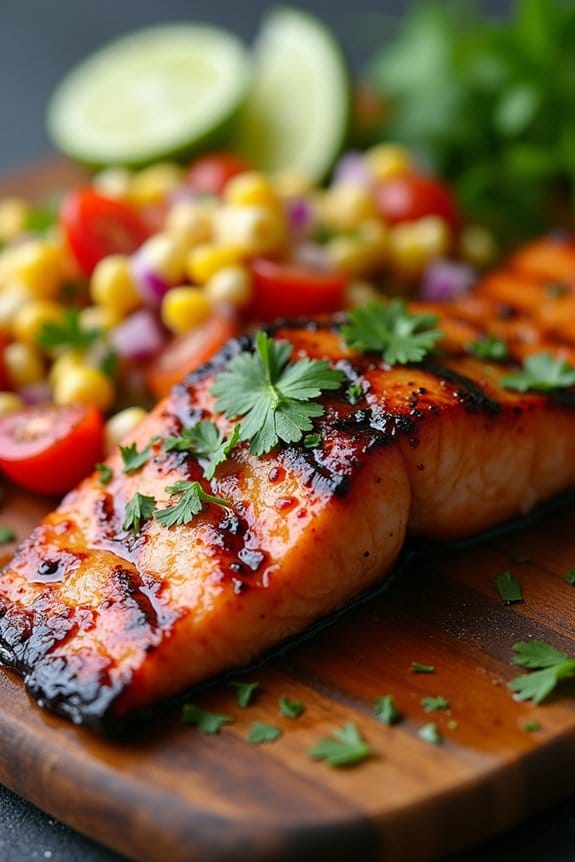 grilled salmon with corn salsa