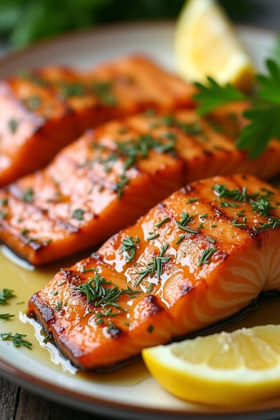 grilled salmon with dill butter