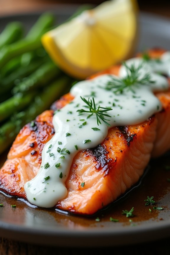 grilled salmon with dill sauce