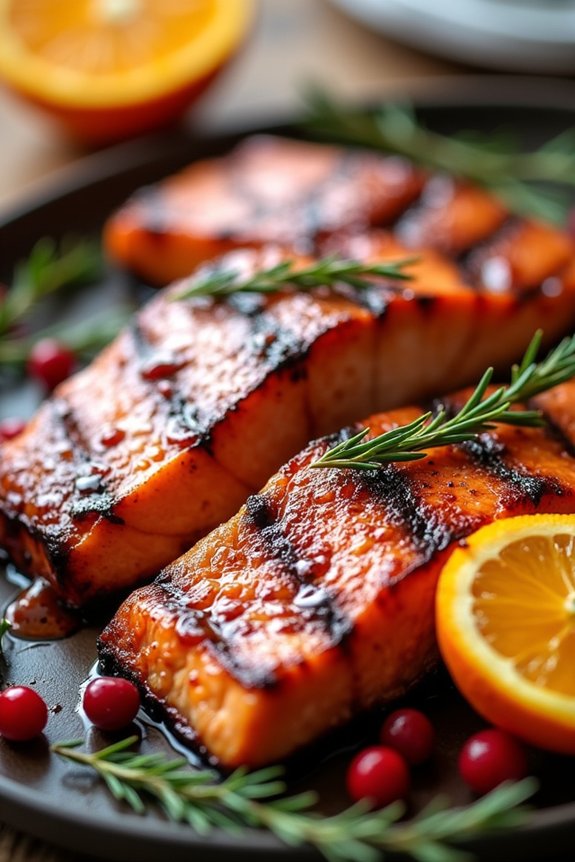 grilled salmon with glaze