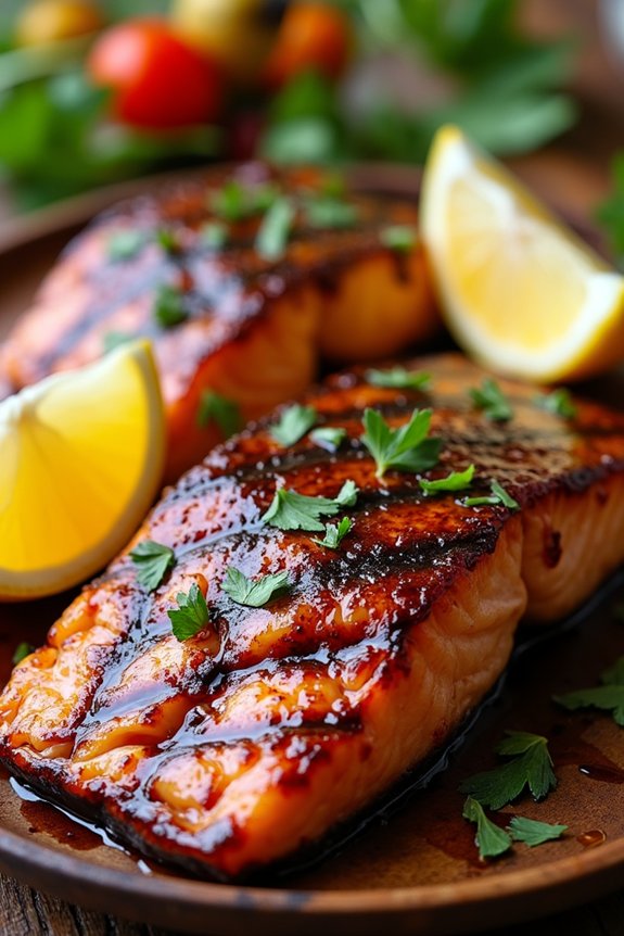 grilled salmon with glaze