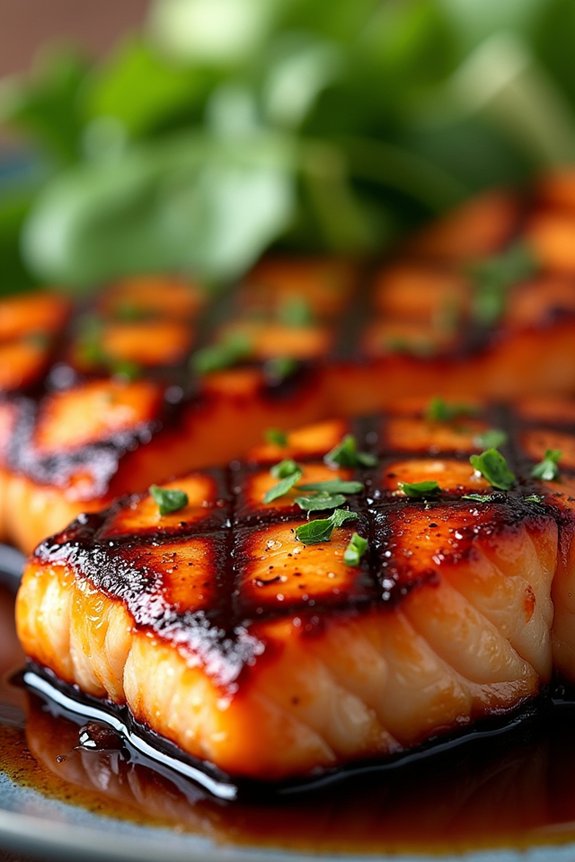 grilled salmon with glaze
