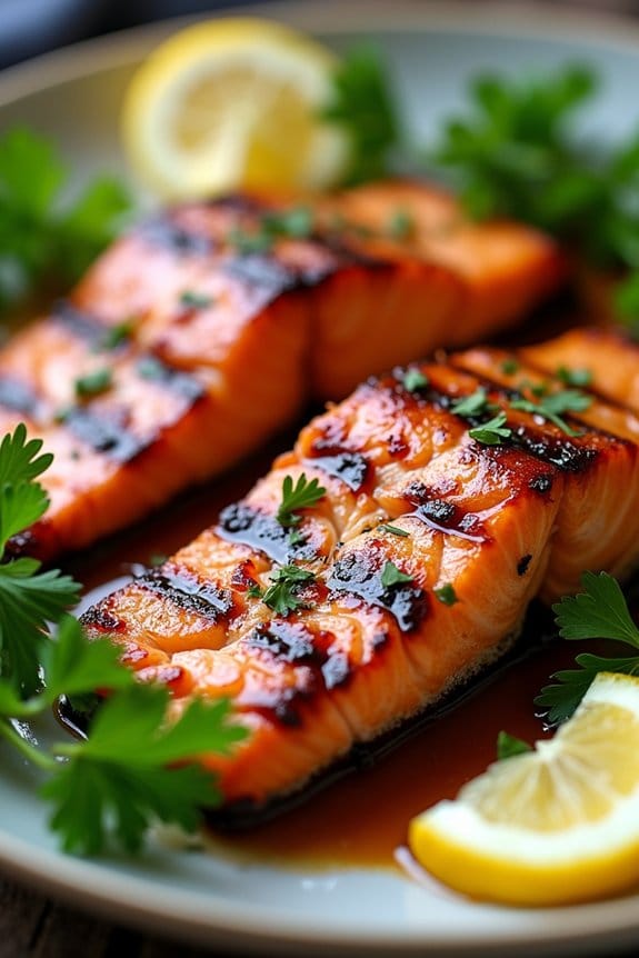 grilled salmon with honey balsamic