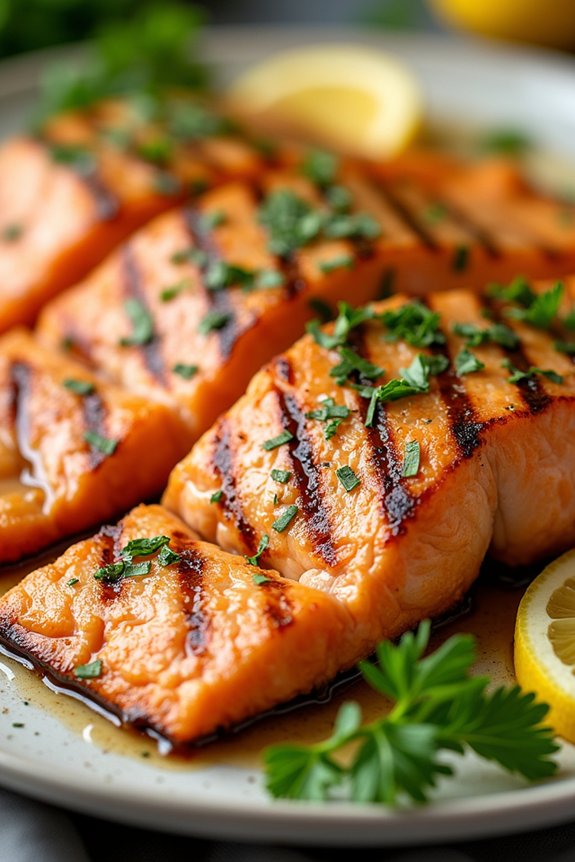 grilled salmon with honey garlic