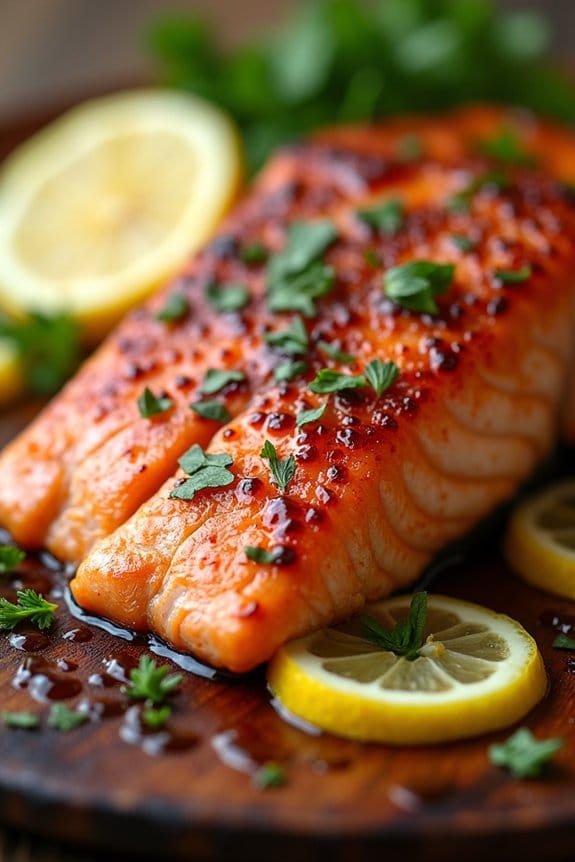 grilled salmon with honey glaze