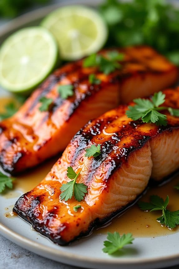 grilled salmon with honey lime glaze