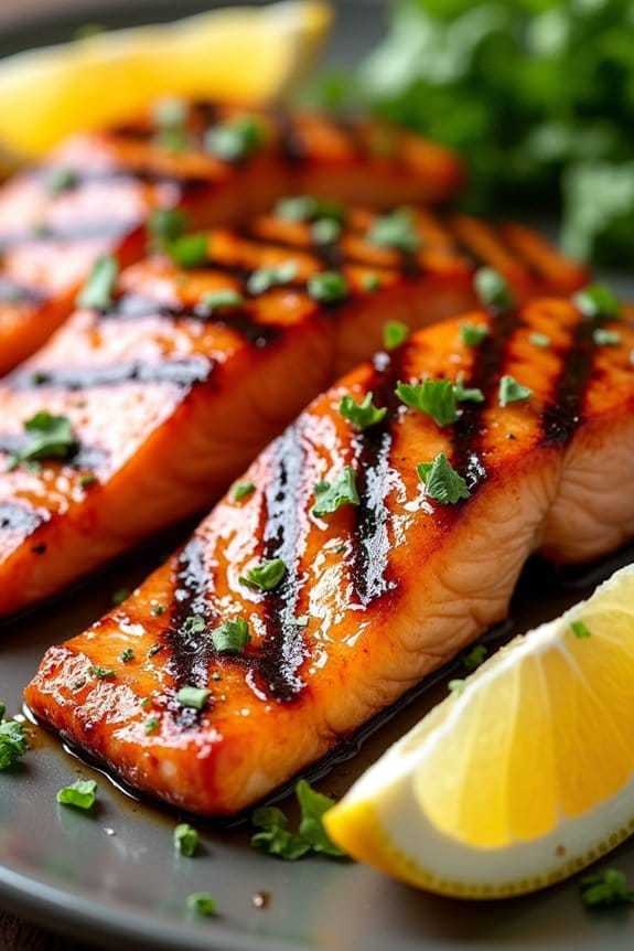 grilled salmon with honey maple