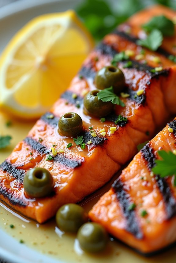 grilled salmon with lemon butter