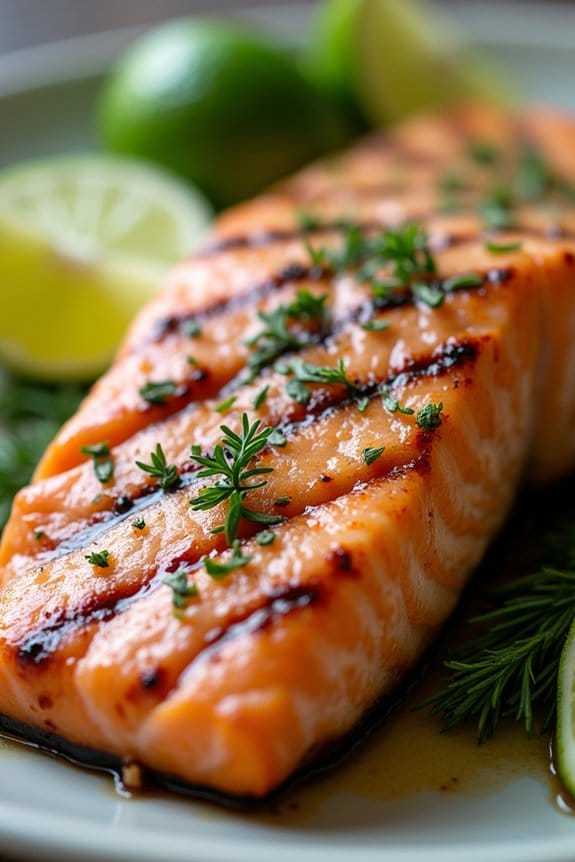 grilled salmon with lime herbs