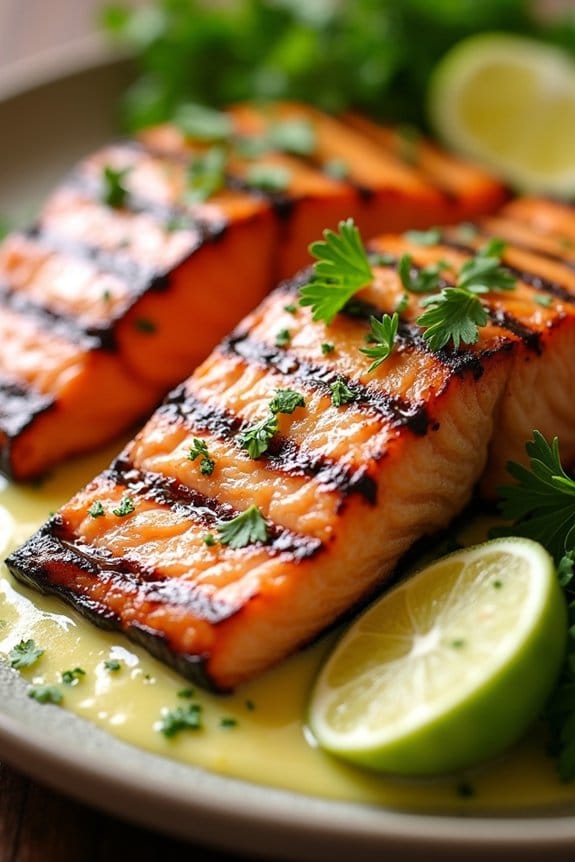 grilled salmon with lime sauce