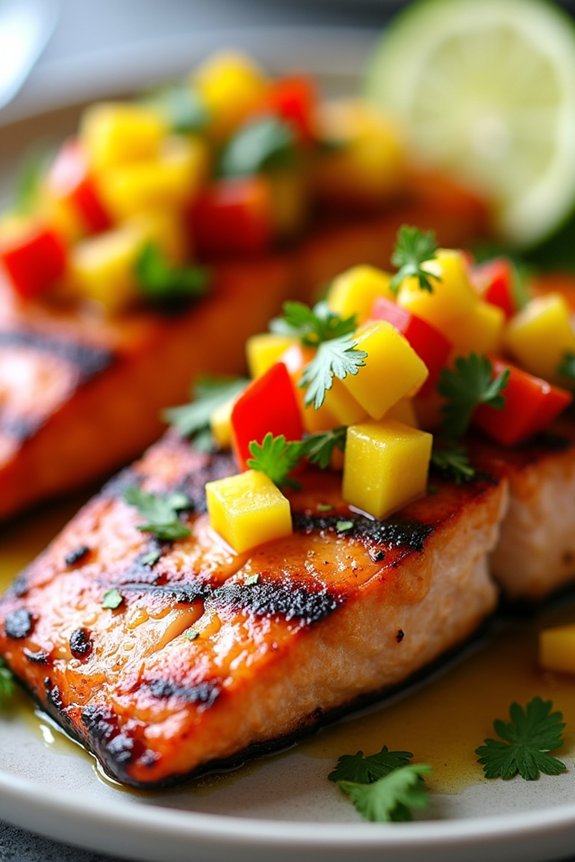 grilled salmon with mango salsa