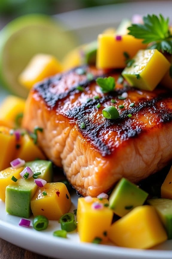 grilled salmon with mango salsa