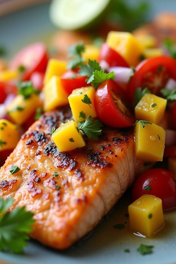 grilled salmon with mango salsa