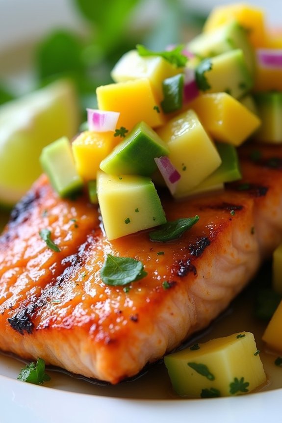 grilled salmon with mango salsa