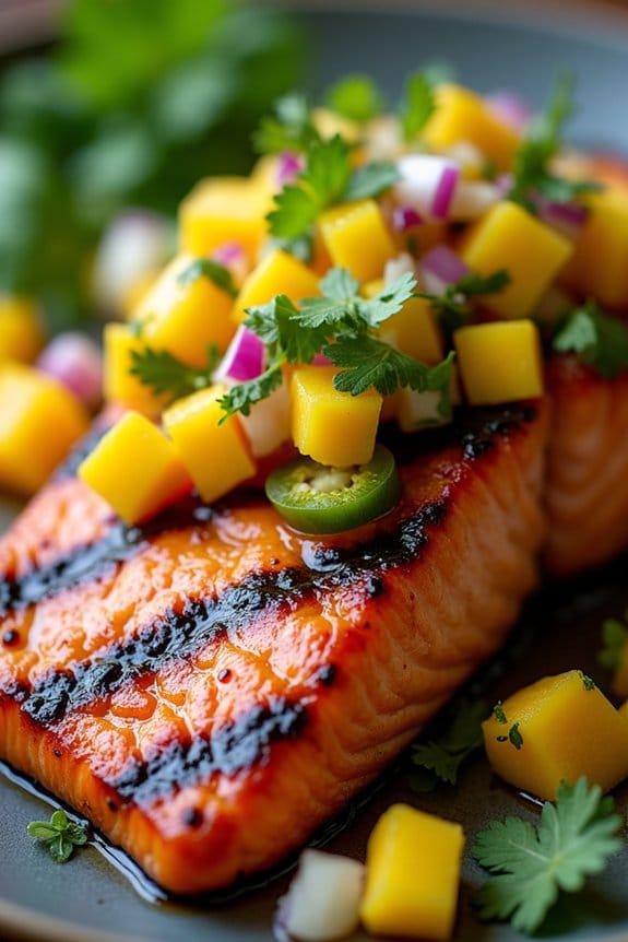 grilled salmon with mango salsa