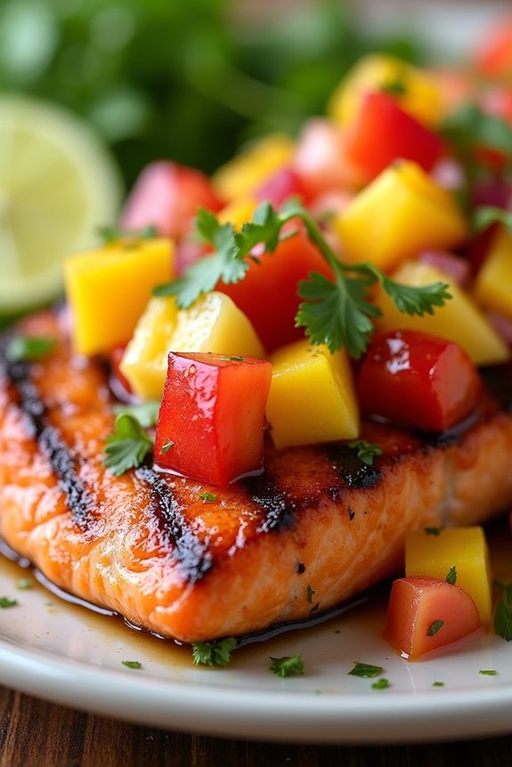 grilled salmon with mango salsa