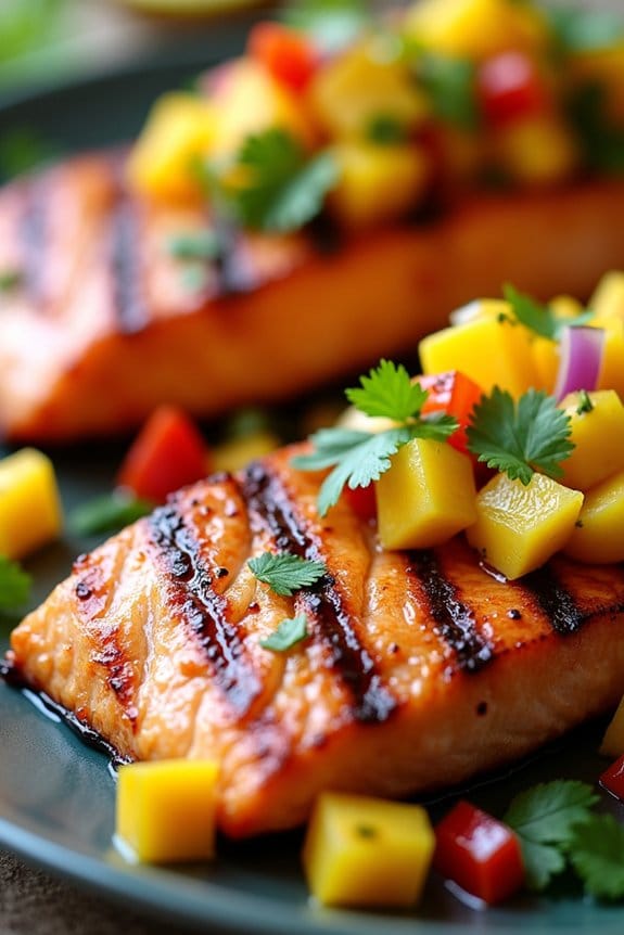 grilled salmon with mango salsa