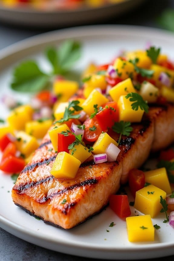 grilled salmon with mango salsa