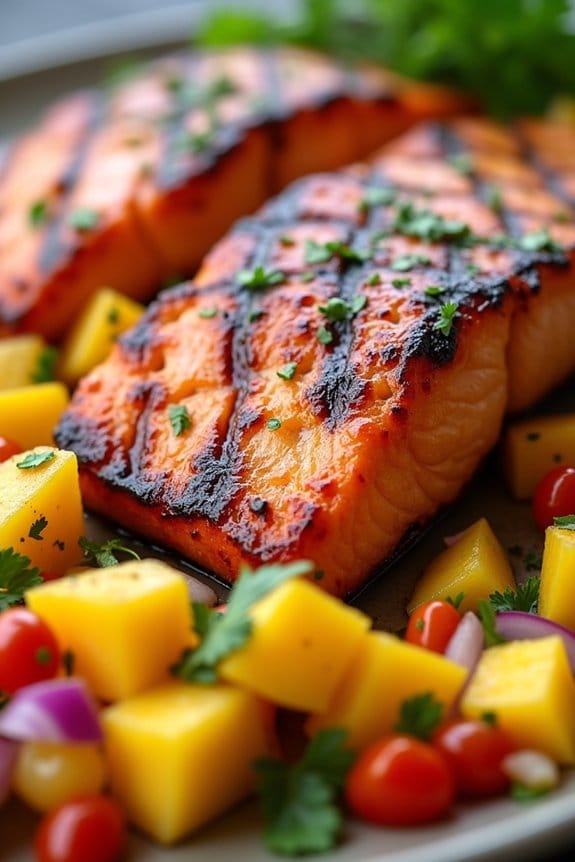 grilled salmon with mango salsa