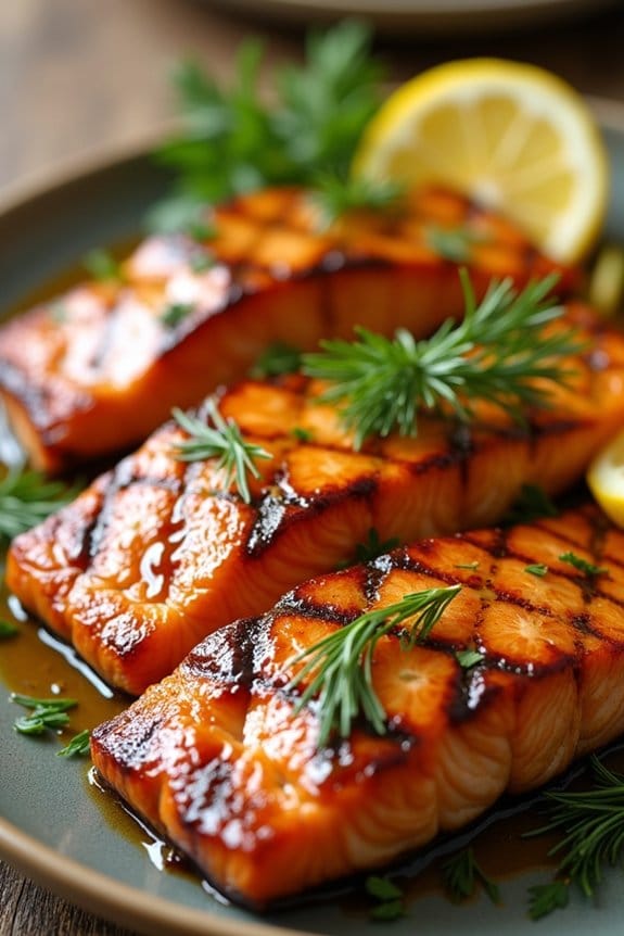 grilled salmon with maple marinade