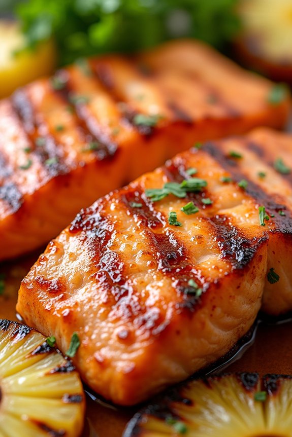 grilled salmon with pineapple glaze