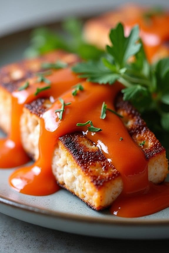 grilled salmon with roasted sauce