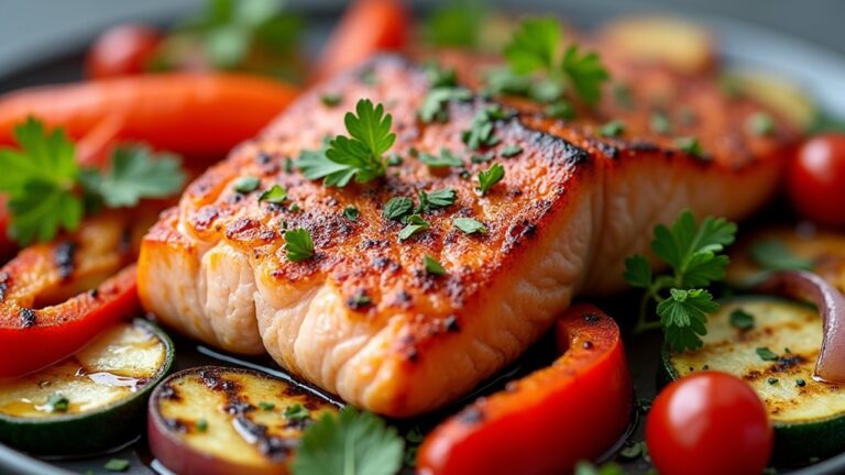 grilled salmon with salad