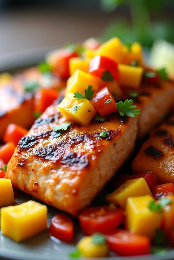 grilled salmon with salsa