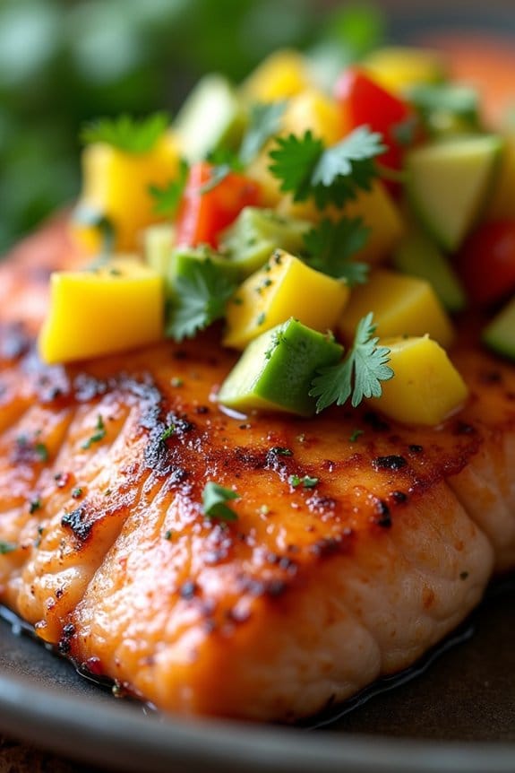 grilled salmon with salsa