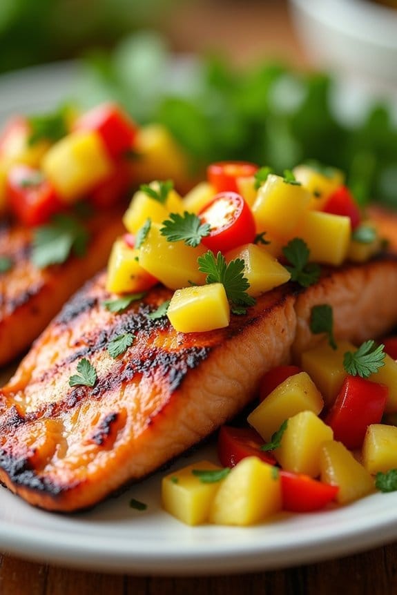 grilled salmon with tropical salsa