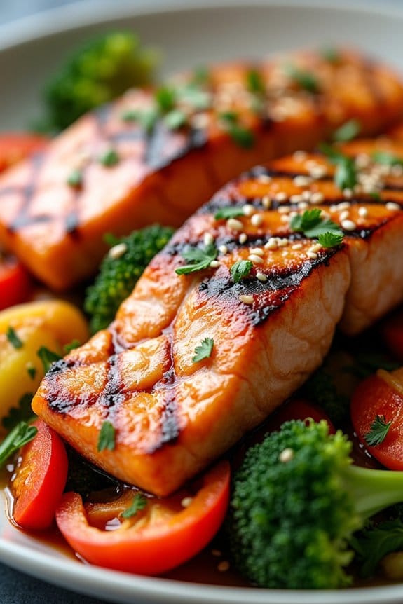 grilled salmon with vegetables