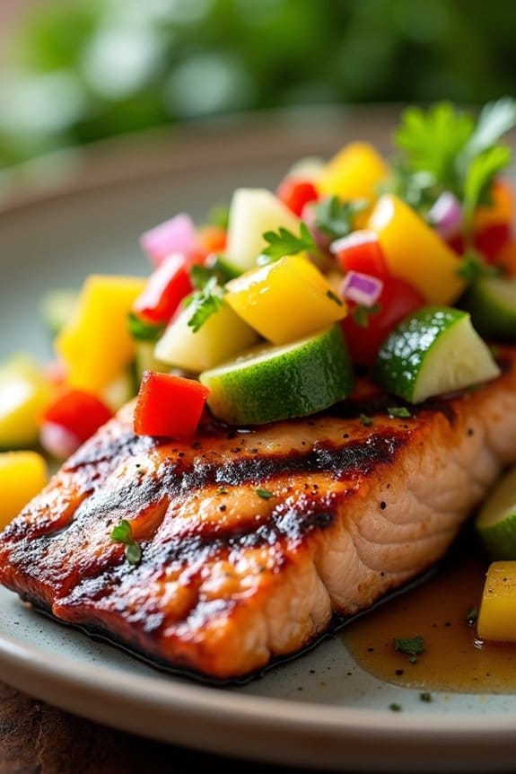 grilled salmon with vibrant salsa