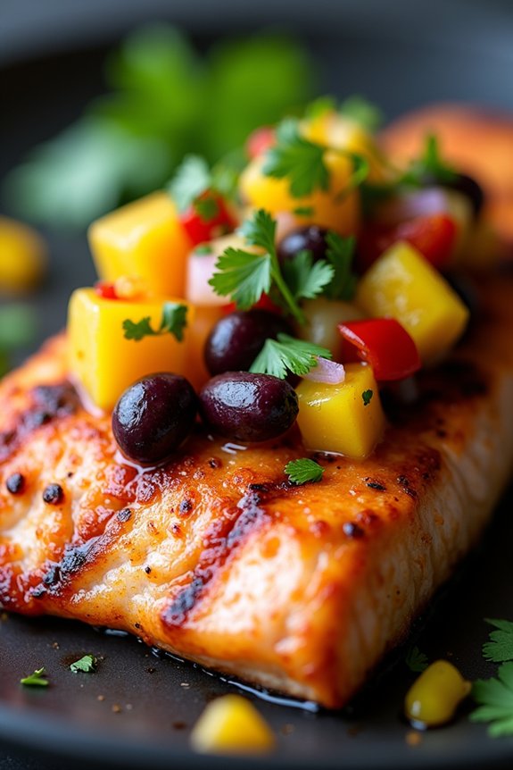 grilled salmon with vibrant salsa
