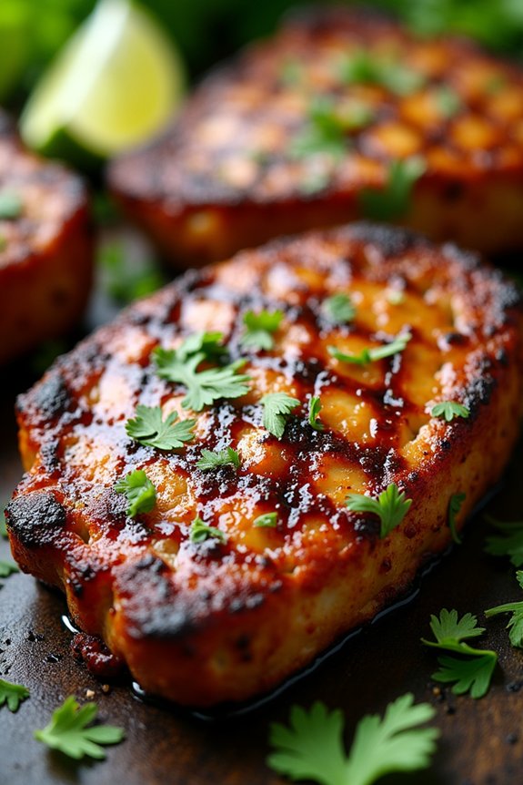 grilled spicy pork chops