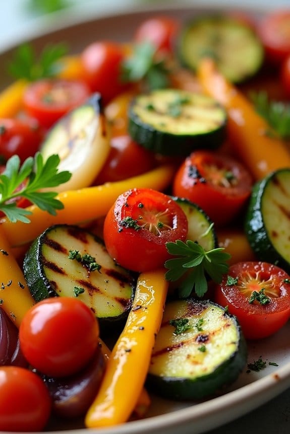 grilled vegetables with marinade