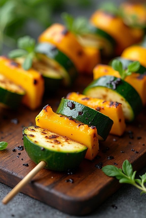 grilled zucchini squash skewers