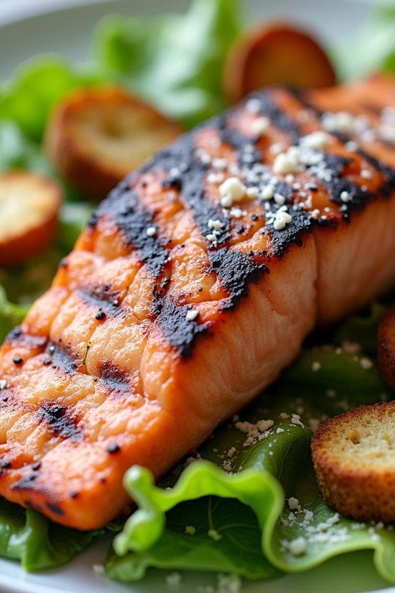healthy grilled salmon caesar