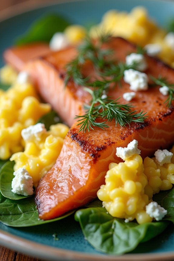 hearty salmon egg scramble