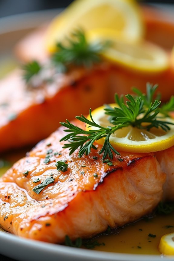 herb infused garlic butter salmon