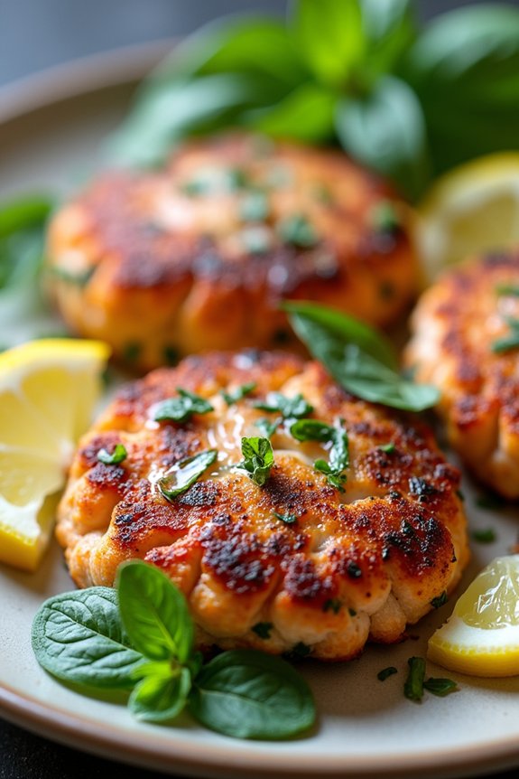 herb infused grilled salmon cakes