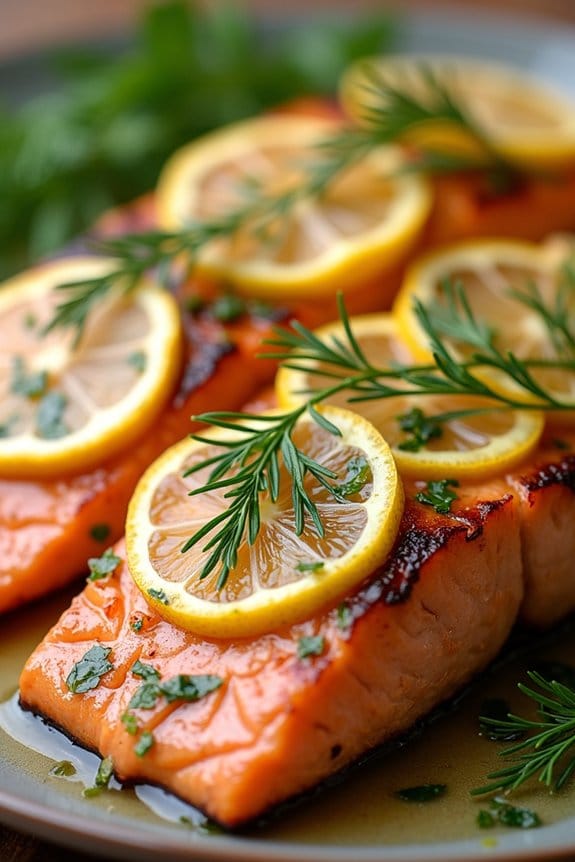 herb infused lemon butter salmon
