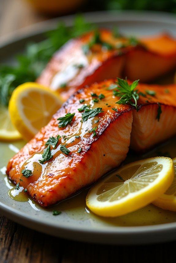 herb infused lemon butter salmon