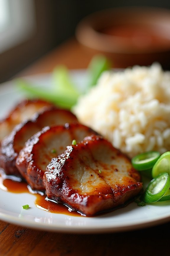 hoisin glazed pork with rice