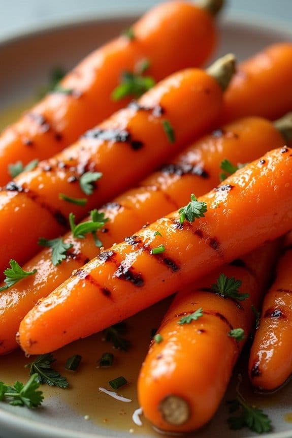 honey butter grilled carrots