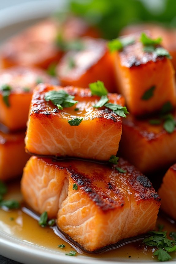 honey garlic salmon bites