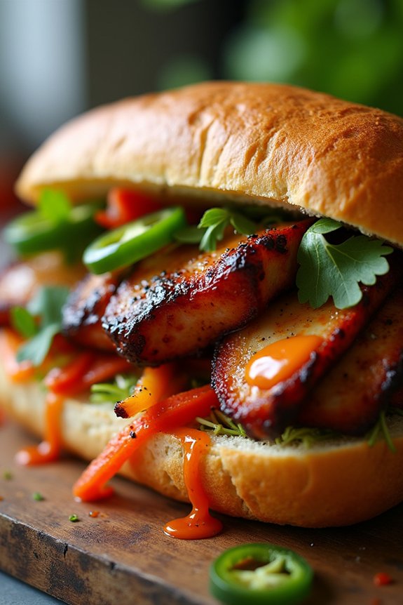 honey glazed pork sandwich