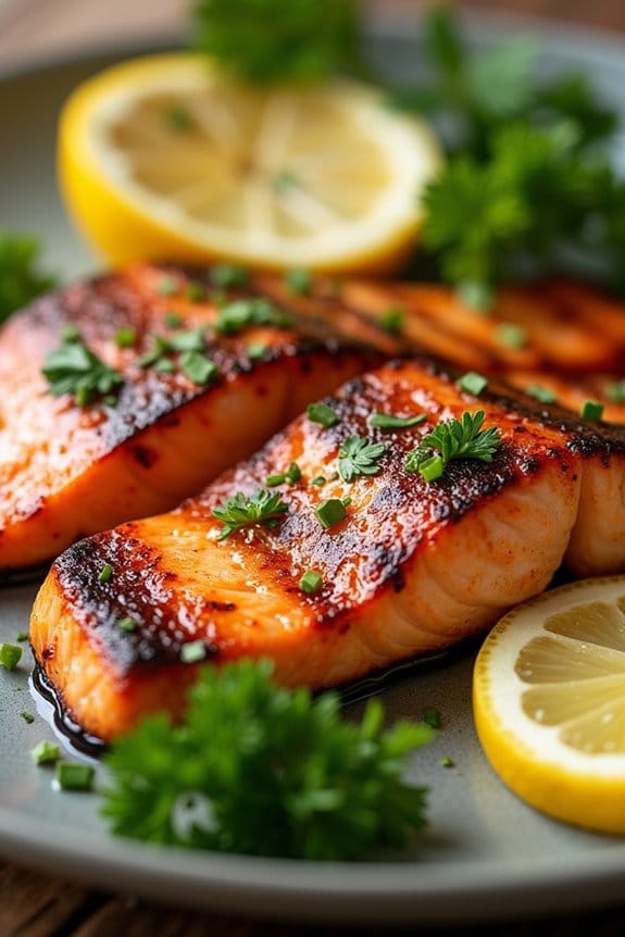 honey lemon glazed grilled salmon