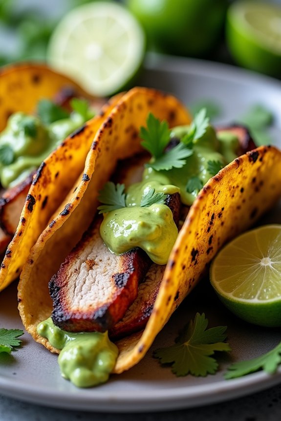 honey lime pork tacos